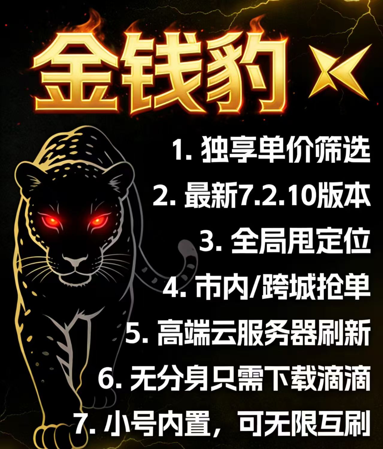 滴滴金钱豹月卡